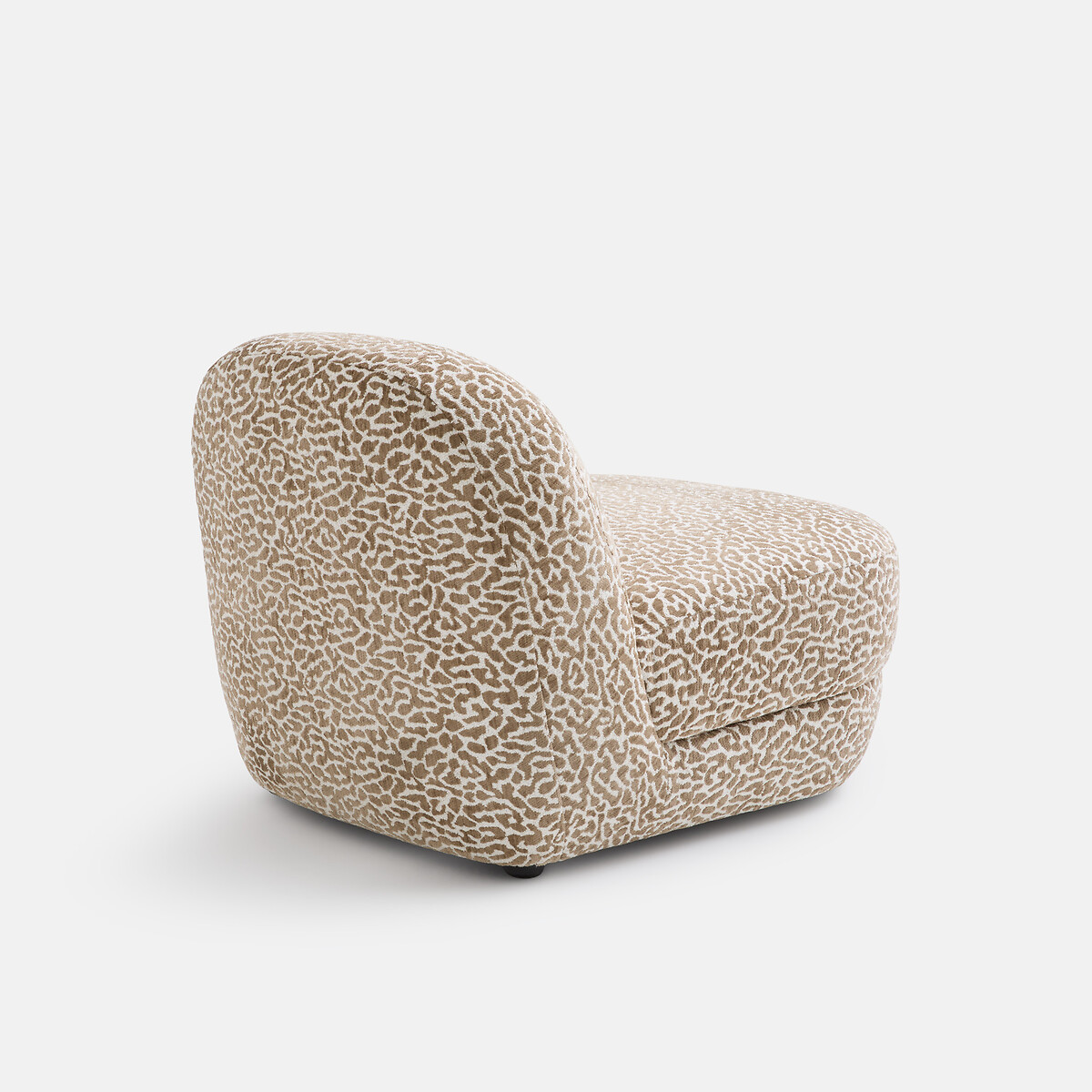 Cadeirão lounge compacto, tecido bouclé com motivo de leopardo, OLTO leopardo, LA REDOUTE INTERIEURS