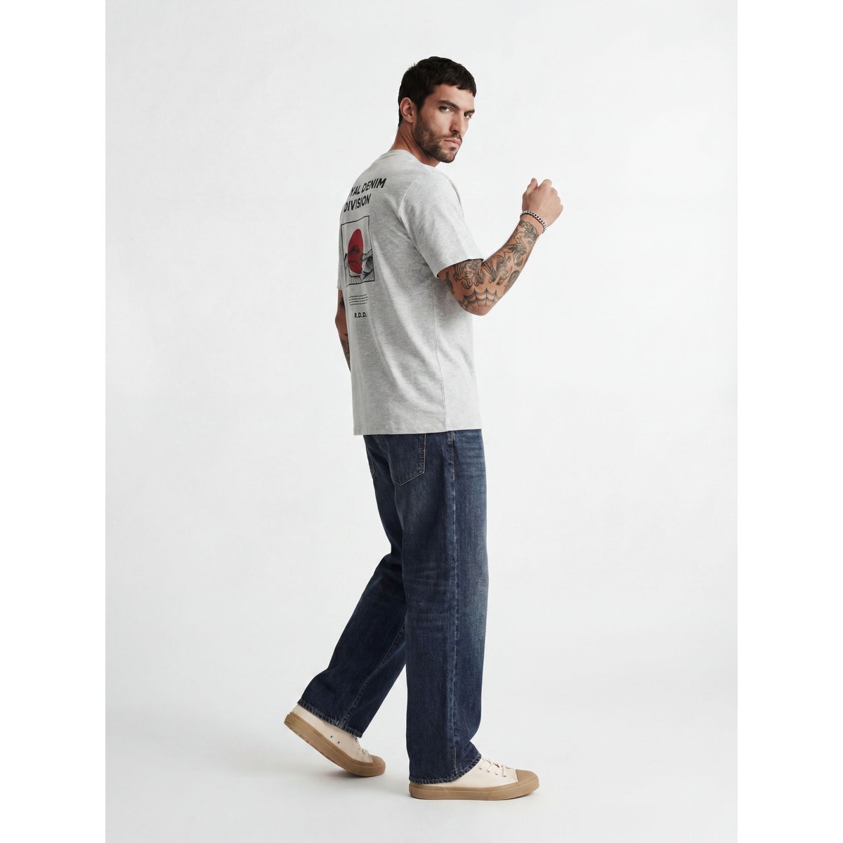 T-Shirt light grey melange 2, JACK & JONES