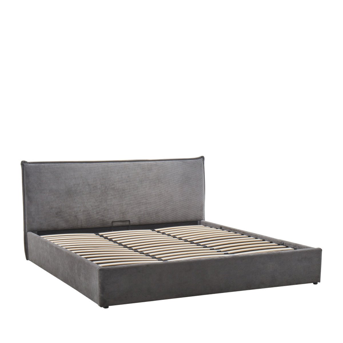 Lit coffre en velours côtelé 180x200cm- CAMA gris, DRAWER