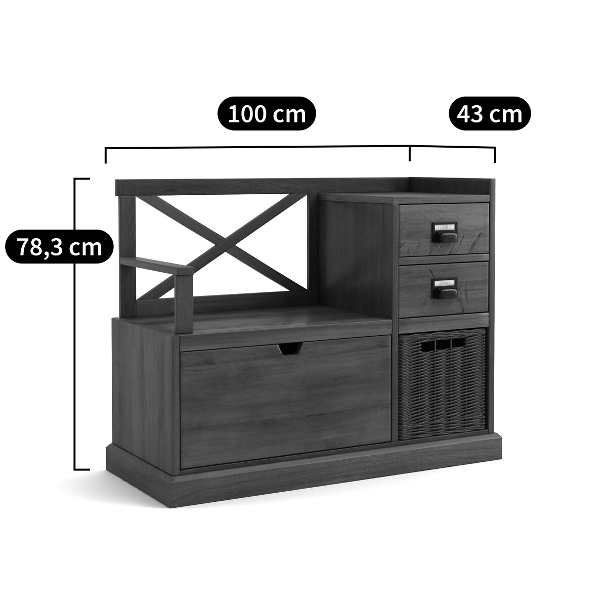 Lindley Hallway Bench dark wood, LA REDOUTE INTERIEURS