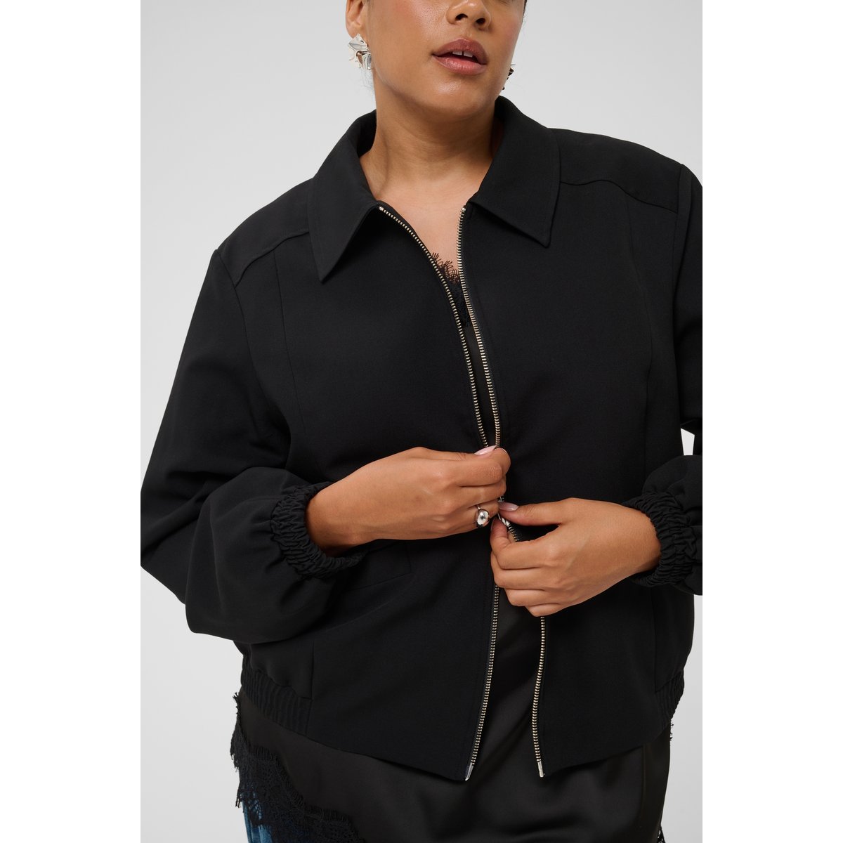 Manteau noir black deep, KAFFE CURVE