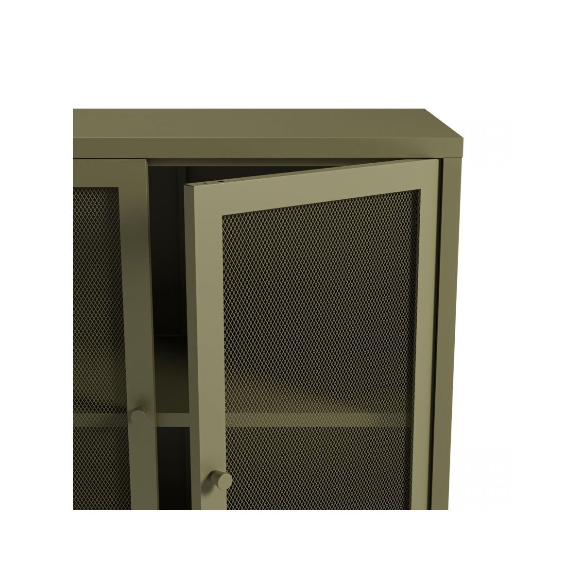 Buffet en métal portes 121 cm, CLARA vert, BOBOCHIC