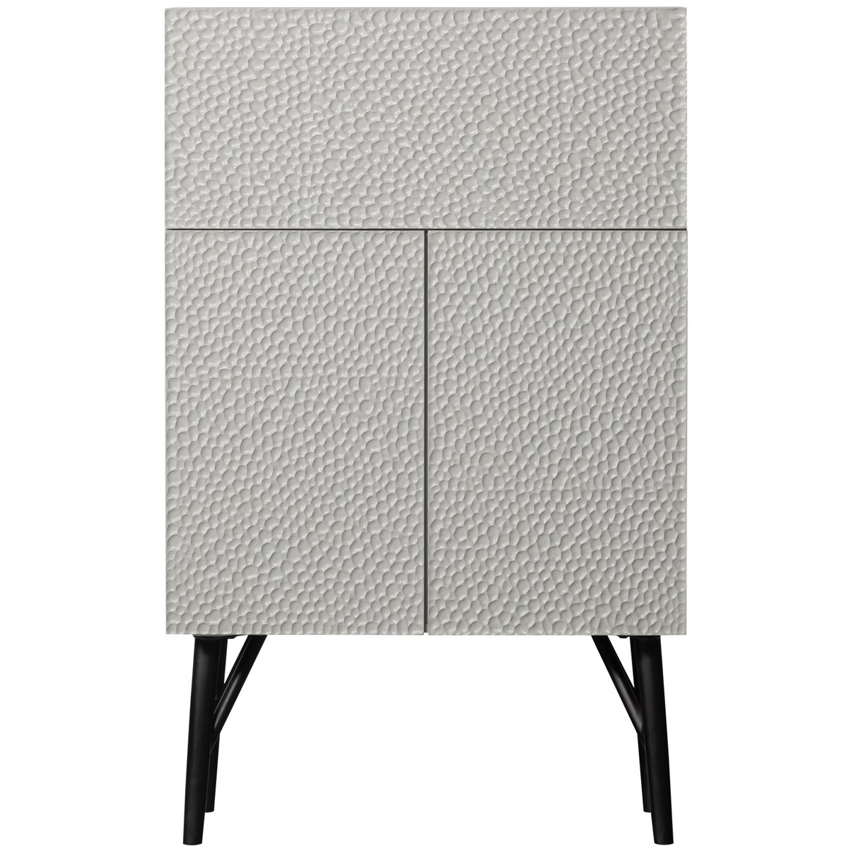 Armoire 3 portes en bois de manguier CARVED ORGANIC gris, WOOOD