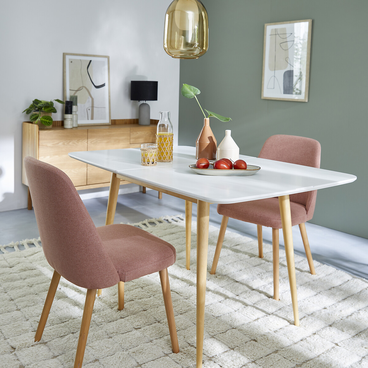 Table à manger, extensible, 2 à 6 personnes, JIMI blanc, LA REDOUTE INTERIEURS