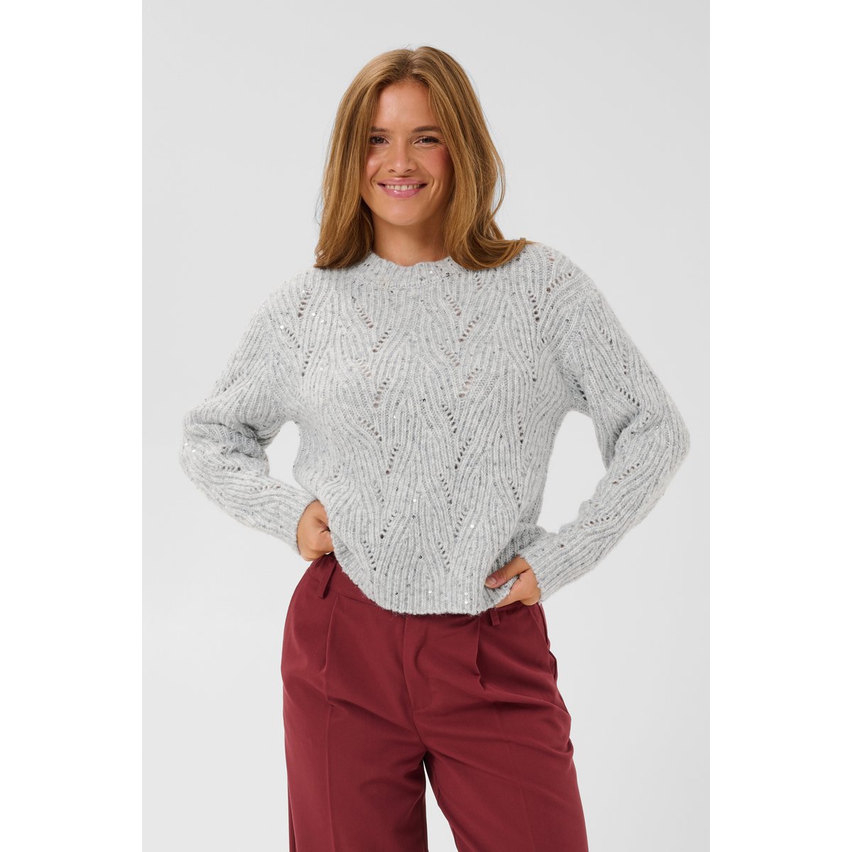 Pullover tricoté gris harbor mist melange, KAFFE