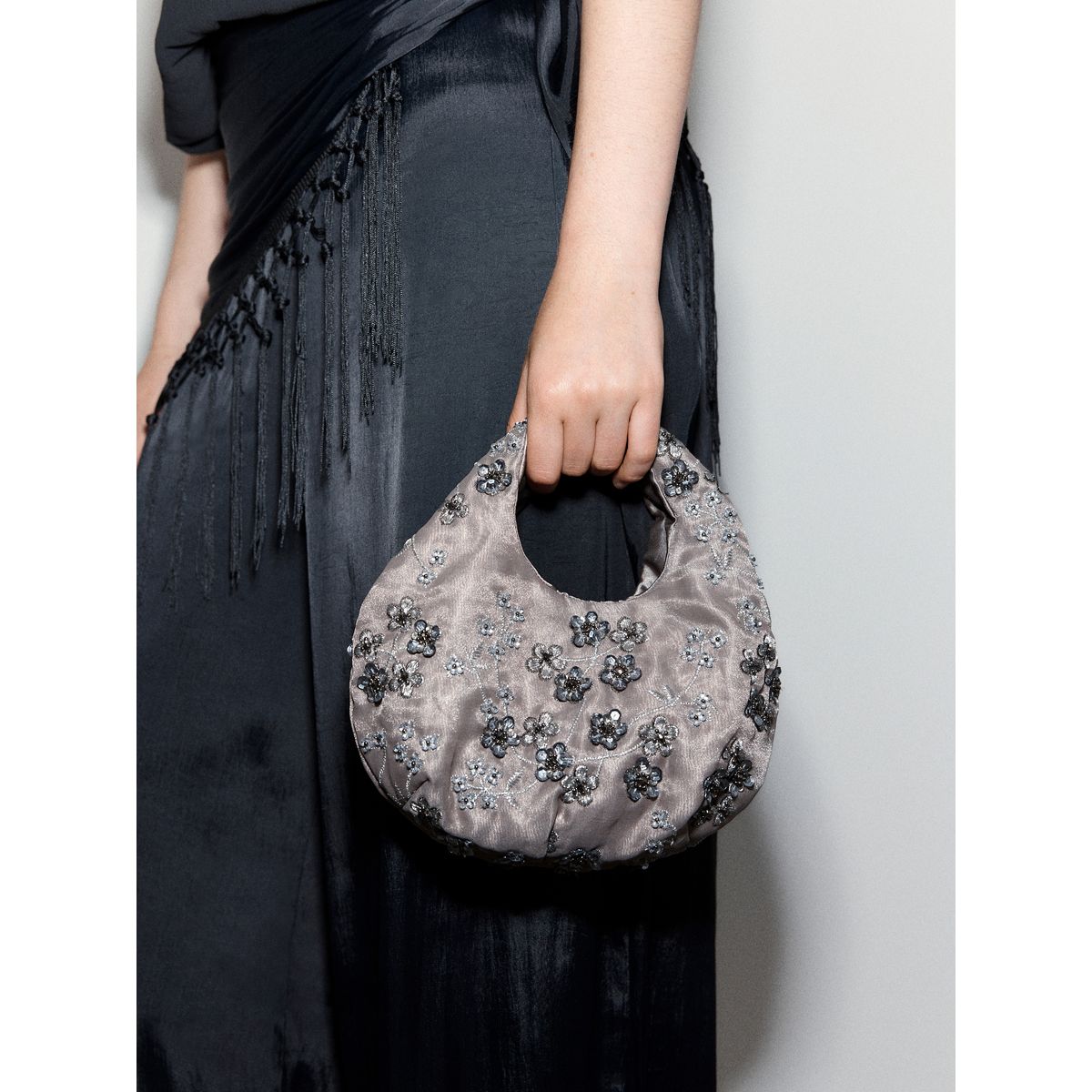 Pochette souple oversize gris, NEXT
