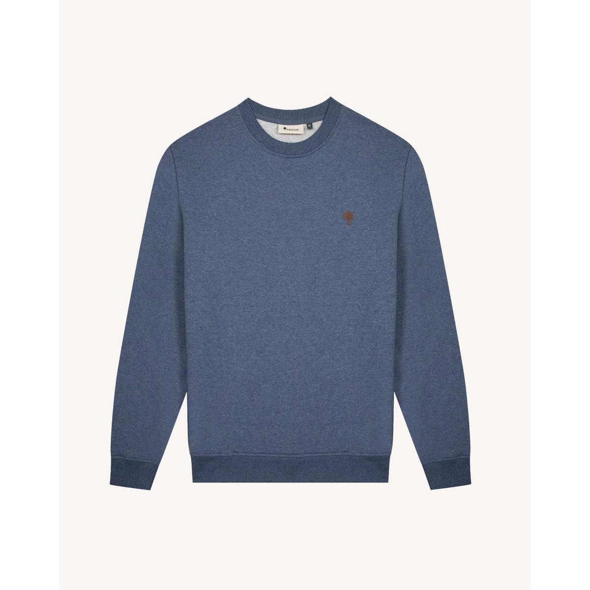 Sweat en molleton marine clair chiné, FAGUO