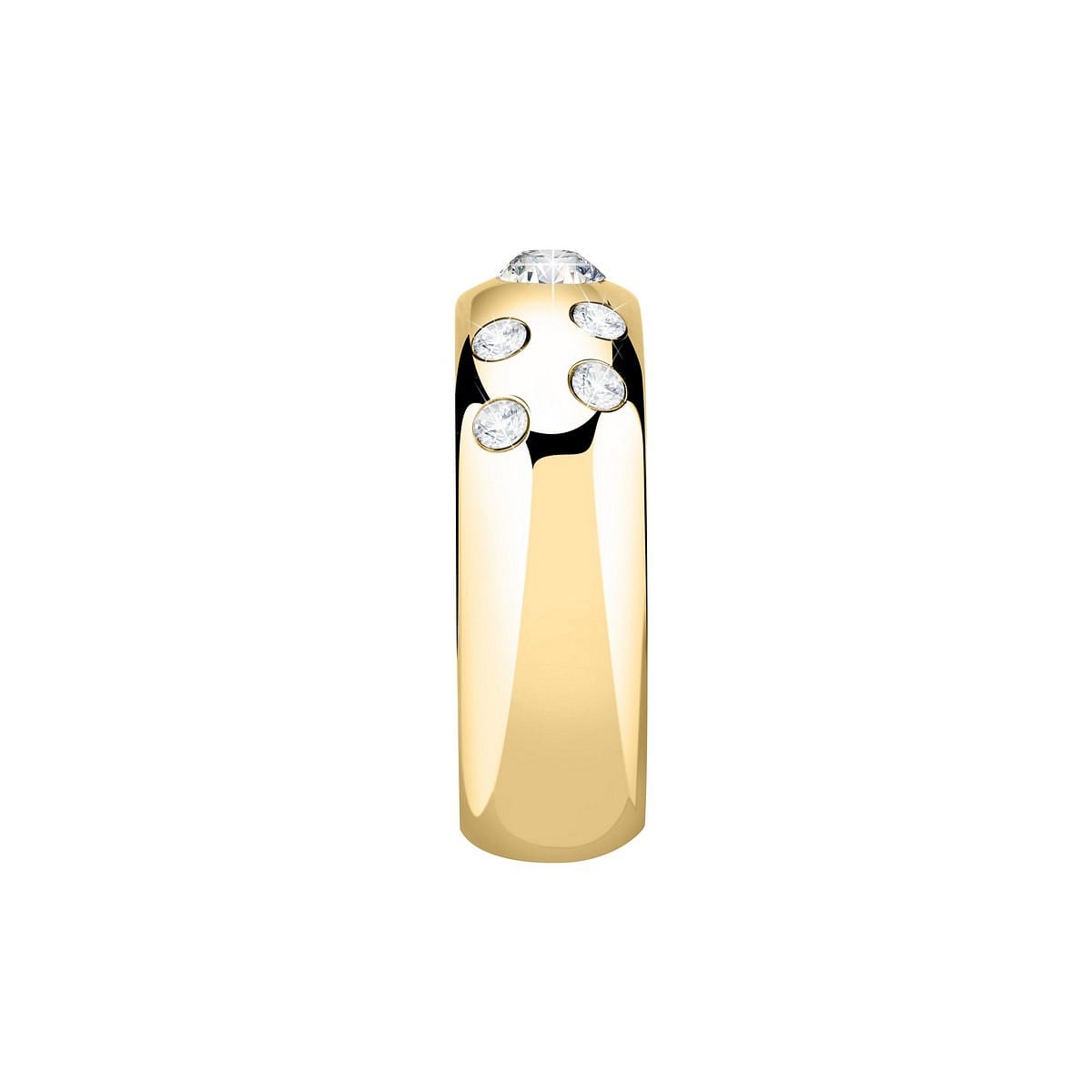 Bague en acier et cristal or et blanc, MORELLATO