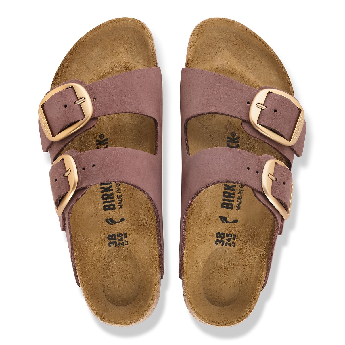 Mules doubles brides Arizona Big Buckle bordeaux, BIRKENSTOCK