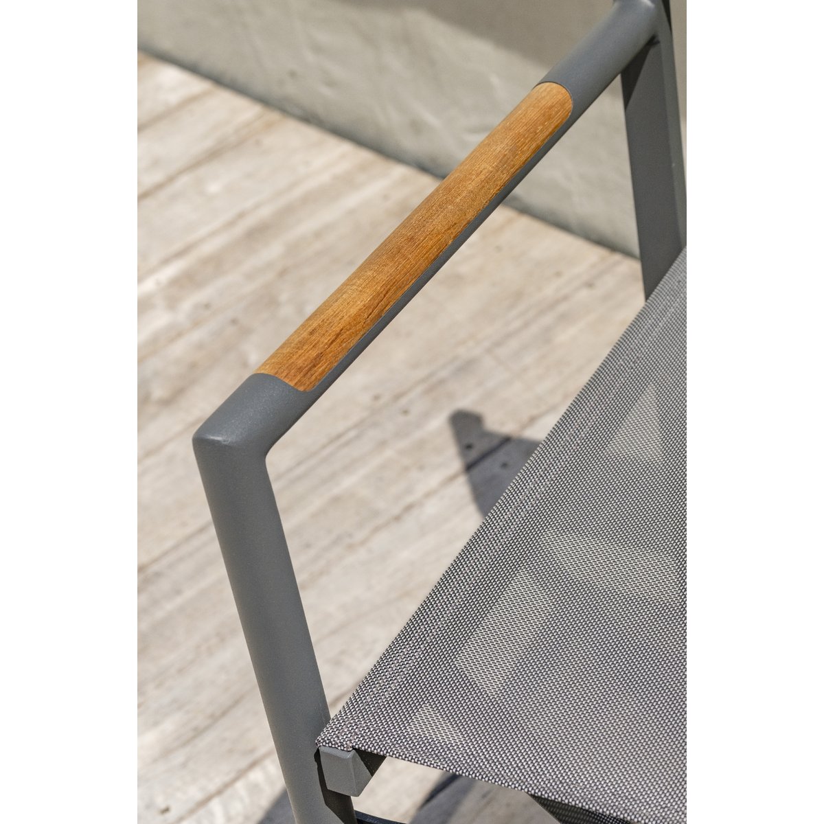 Fauteuil de jardin en toile plastifiée et aluminium HONFLEUR gris anthracite, PARIS GARDEN
