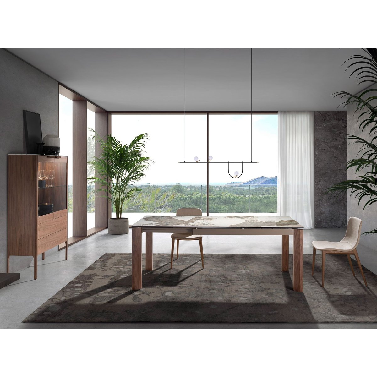 Chaise en tissu beige | noyer, ANGEL CERDA