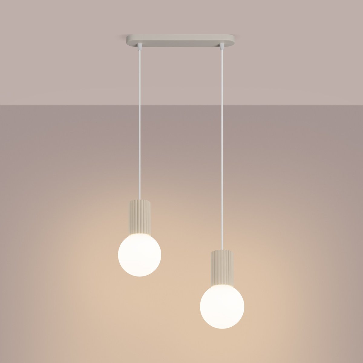 Suspension Aluminium Beige G9 2 Halo beige, EDEN