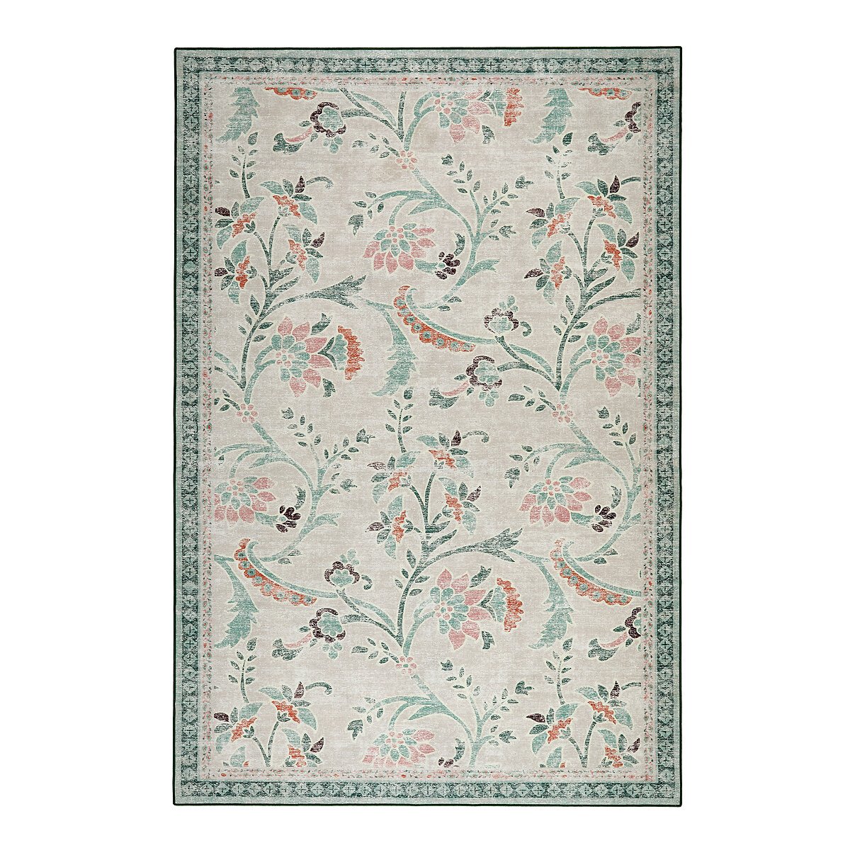 English Floral Eco-Washable Rug multi-coloured, HUG RUG