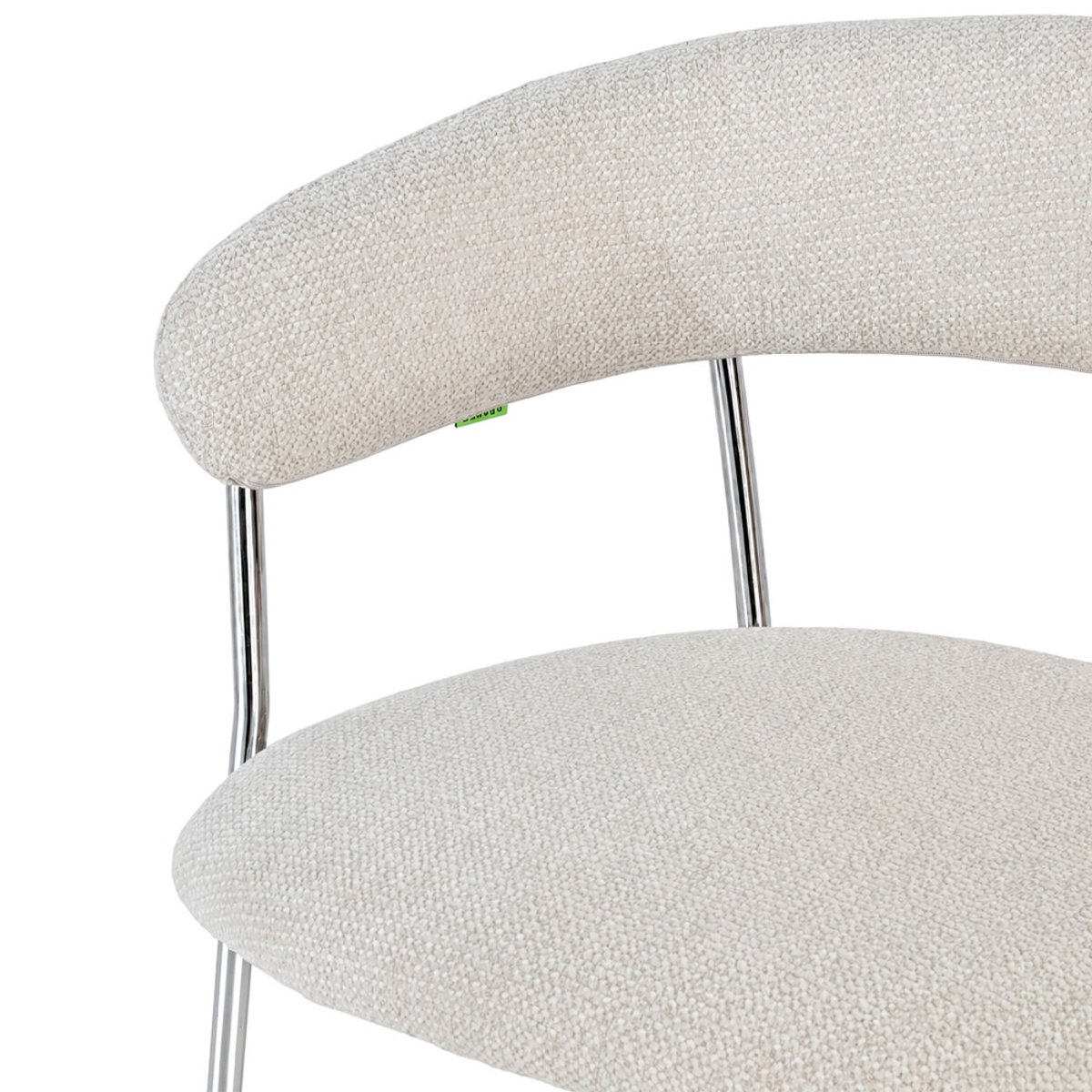Lot de 2 fauteuils de table en tissu pieds chrome- CELESTY beige, DRAWER