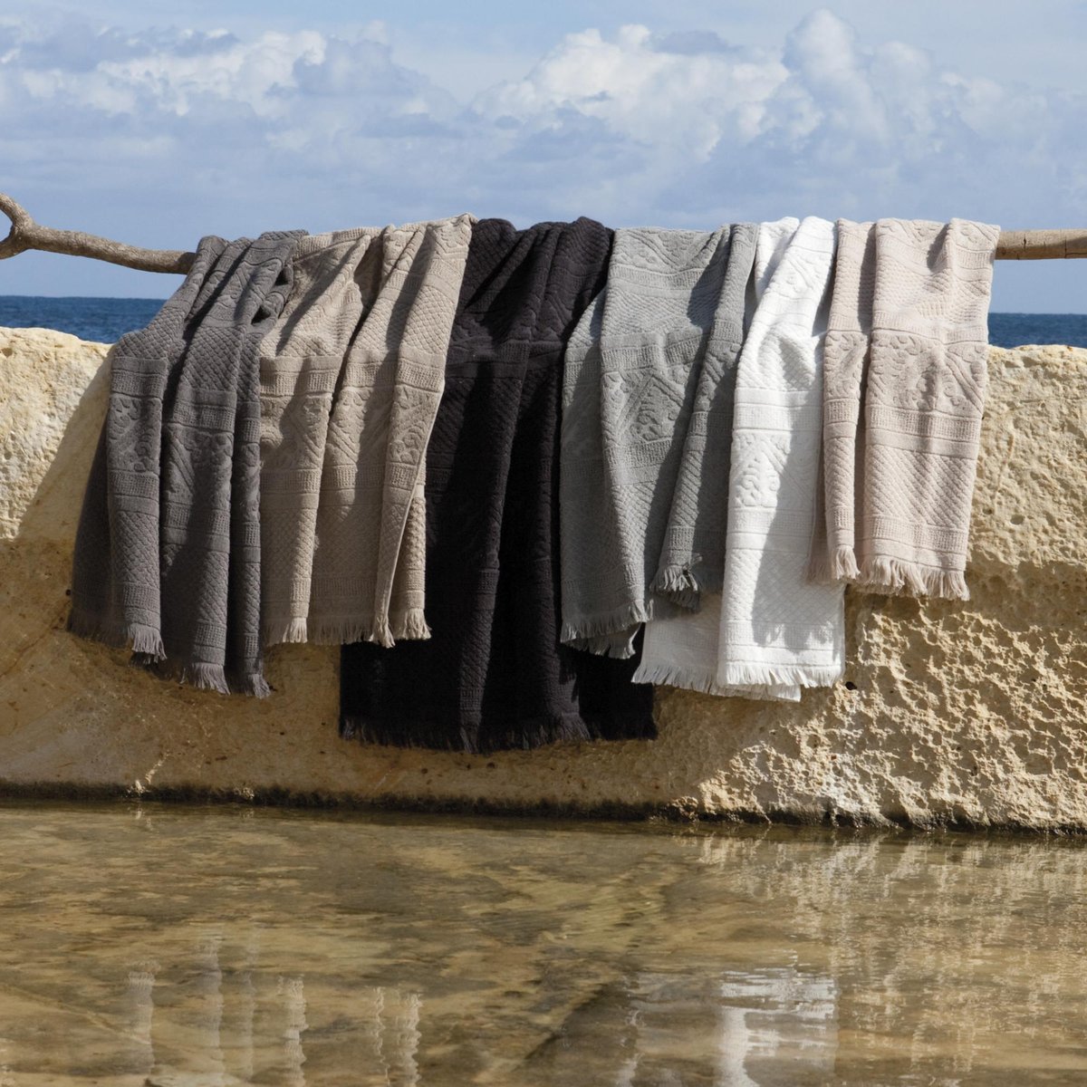 Serviette de toilette Zoé carbone, VIVARAISE