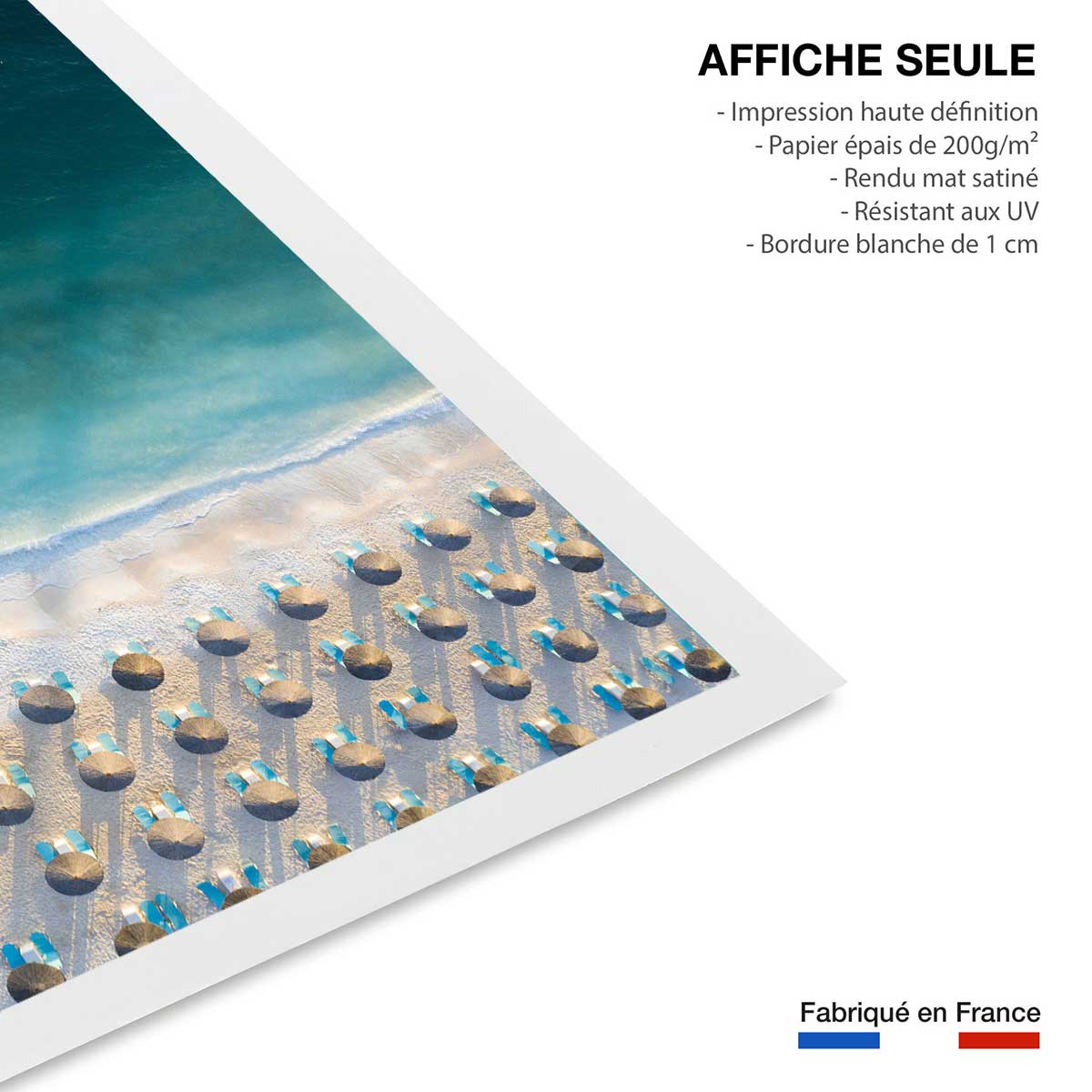 Poster bleu pacifique affiche seule, HEXOA