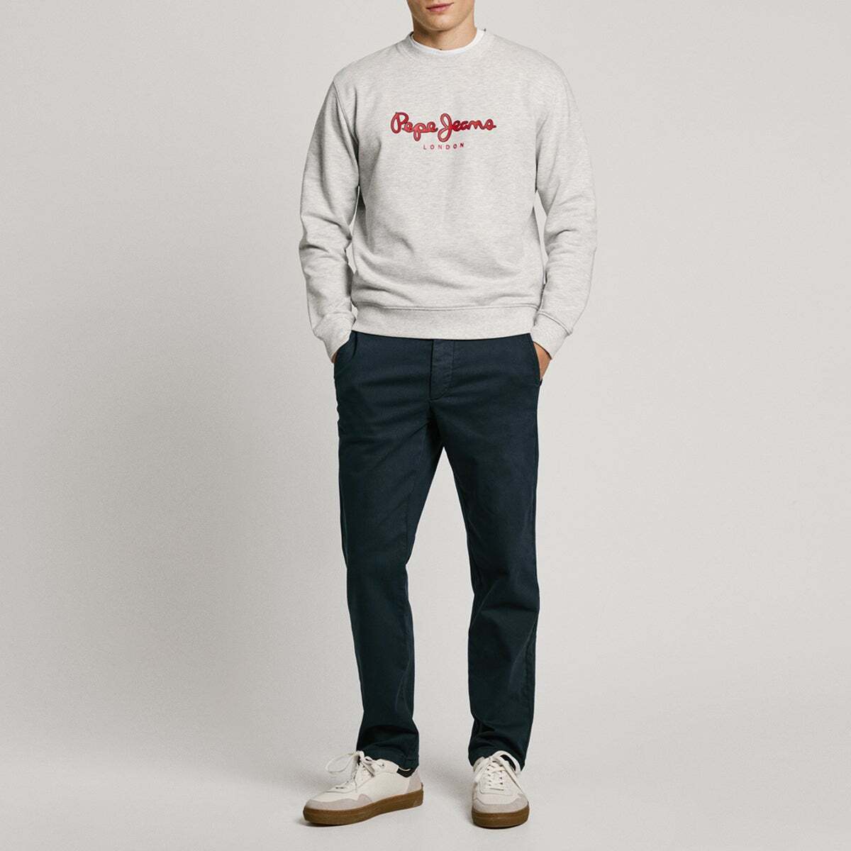 Pantalon Chino Coupe Slim bleu dulwich, PEPE JEANS