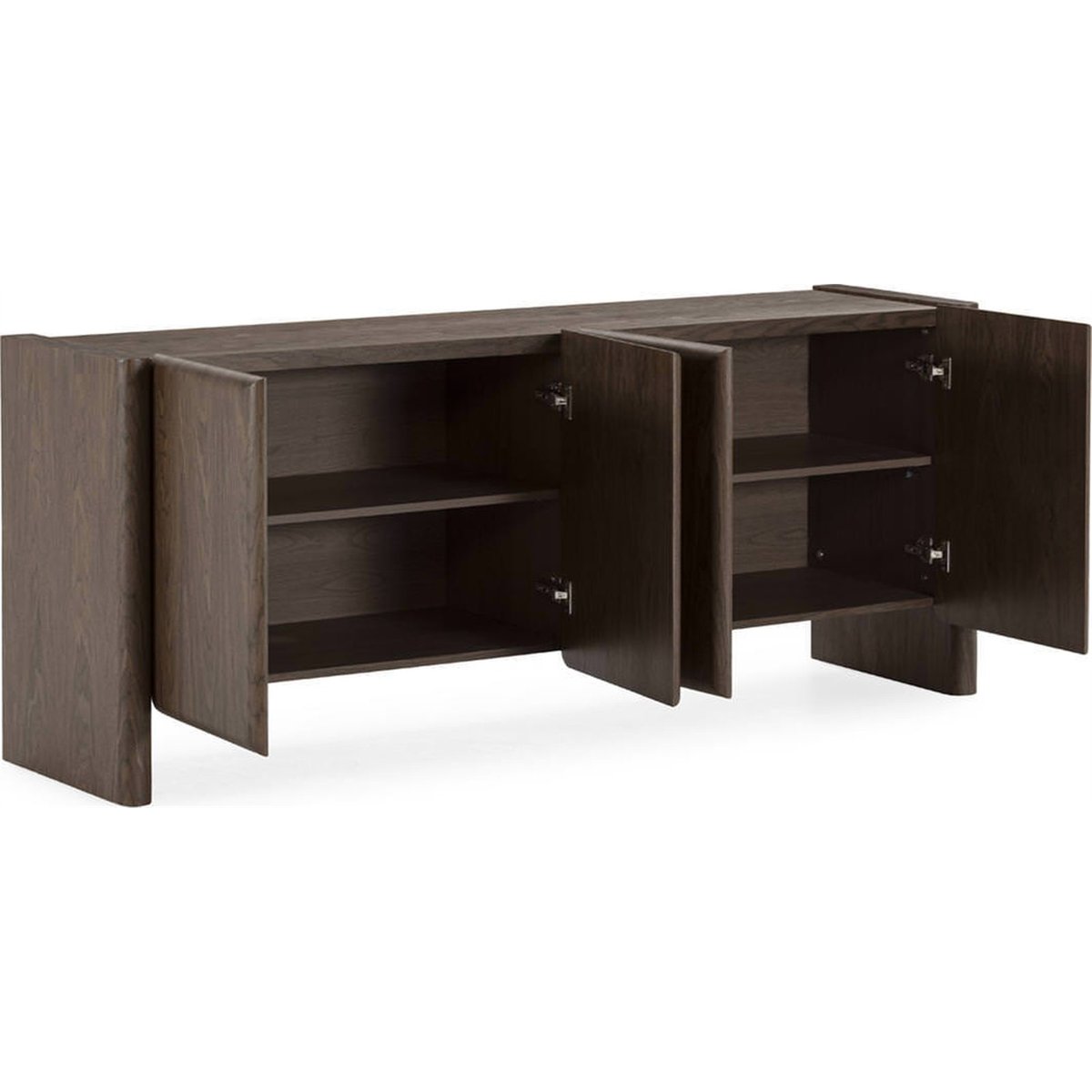 Buffet bas placage de peuplier contemporain marron foncé, RECOLLECTION