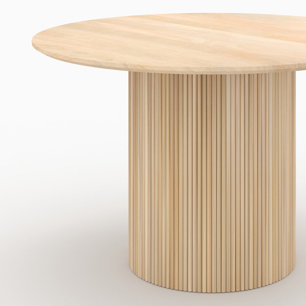 Table ronde 4 personnes en bois de manguier D120 cm - AGATHE naturel, MAISON PAVANE
