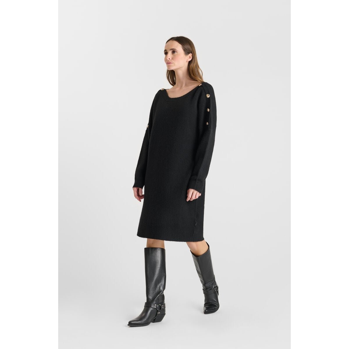 Robe droite CARMENA black, LE TEMPS DES CERISES