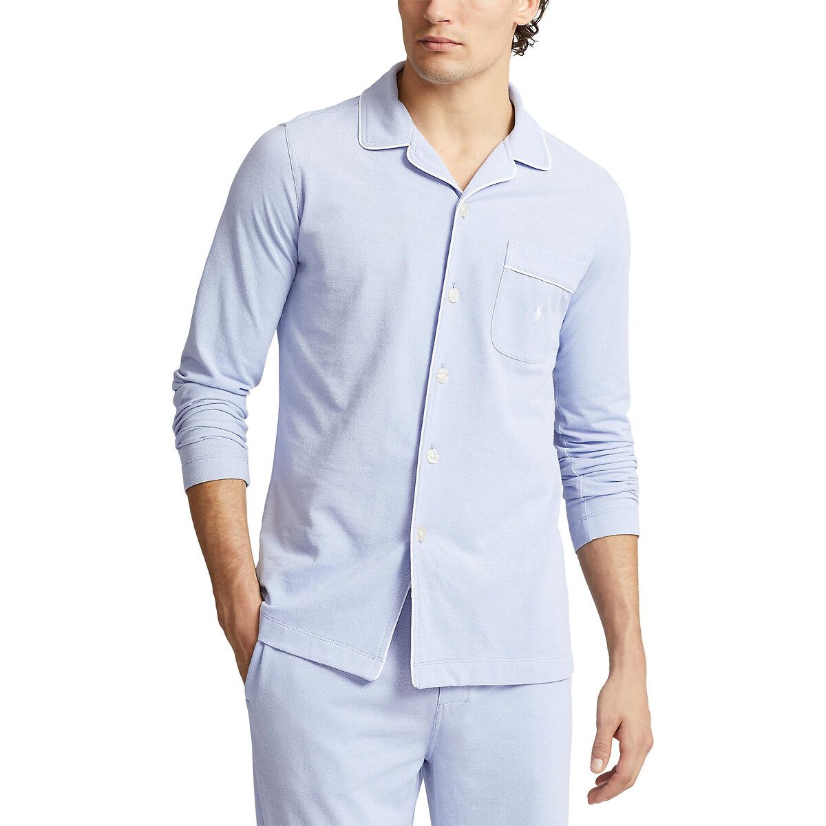 Ensemble de pyjama en coton piqué bleu ciel, POLO RALPH LAUREN