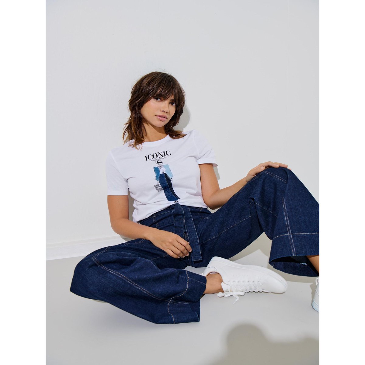 Jean À Jambe Large dark blue denim, ONLY