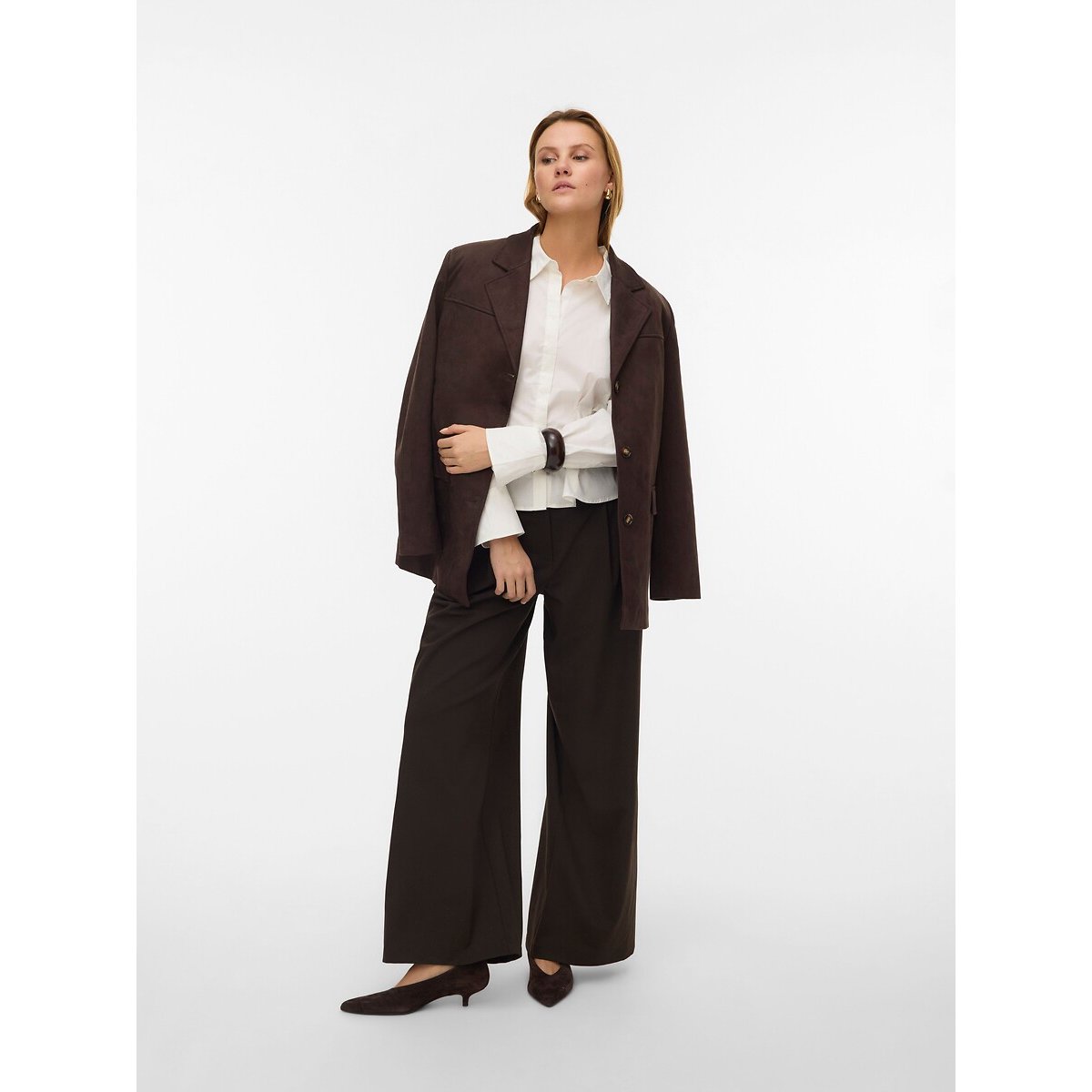 Pantalón ancho chocolate, VERO MODA
