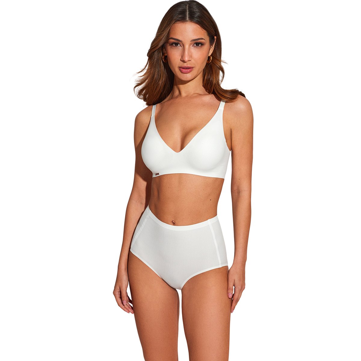 Soutien-gorge triangle préformé plongeant coques amovibles ONE blanc, SELMARK