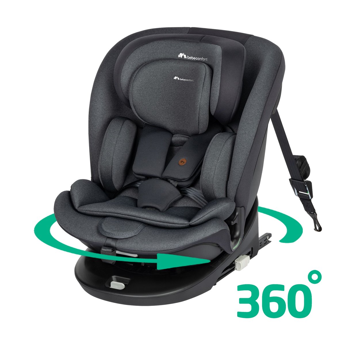 Siège auto évolutif pivotant EvoluFix 360 i-Size noir teinté, BEBECONFORT