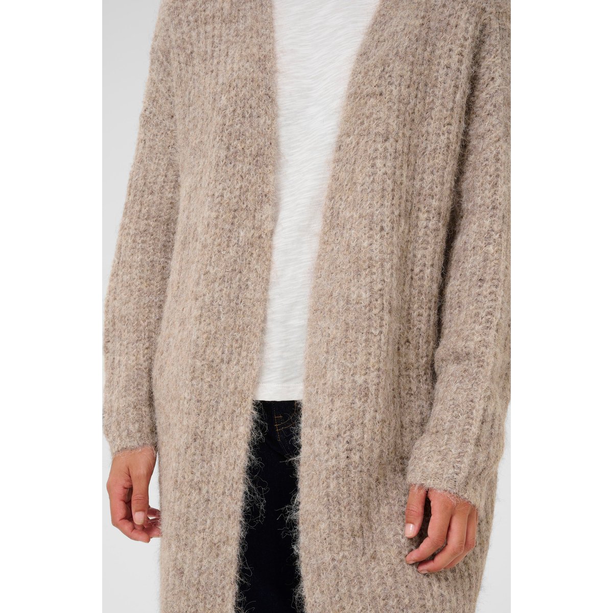 Cardigan à tricot beige normad melange, CULTURE
