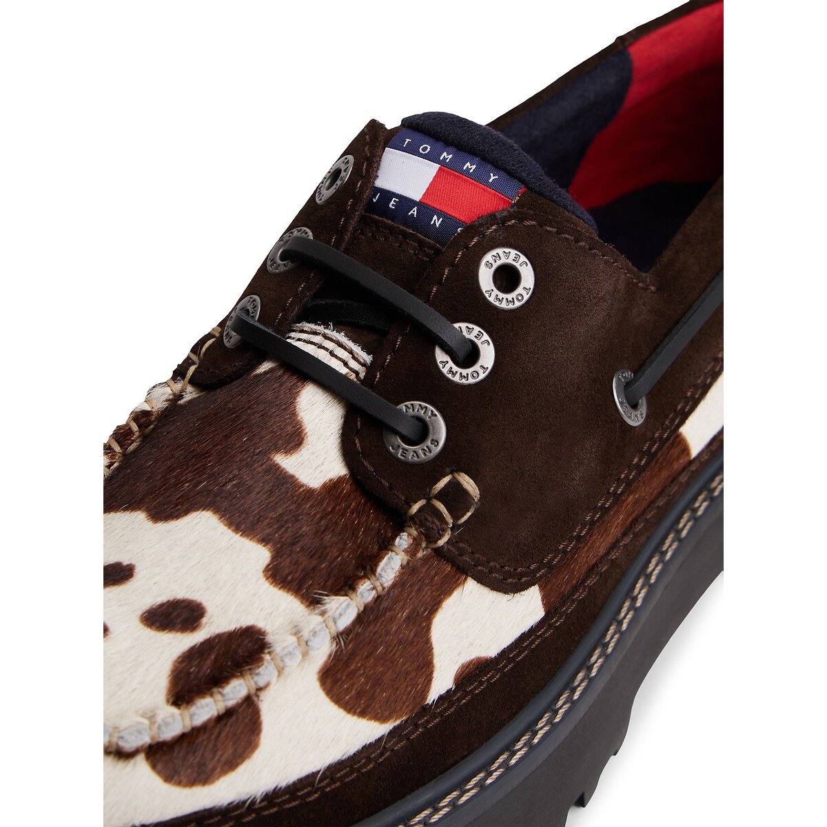 Mocassins bateau en cuir Archive '01 blanc/marron, TOMMY JEANS