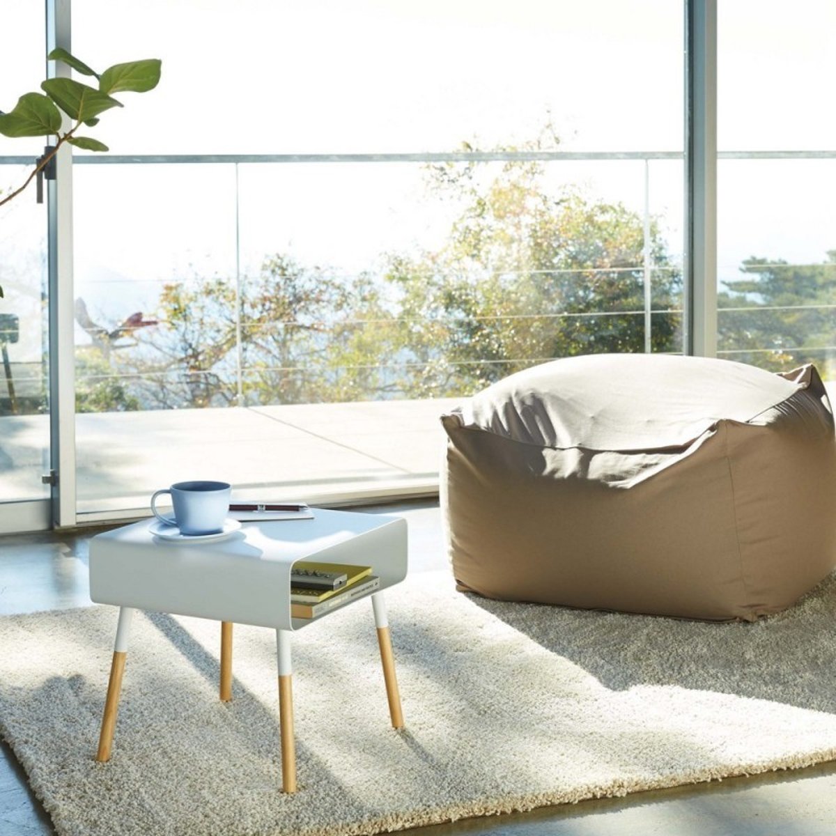 Petite table d'appoint chevet  Plain blanc, YAMAZAKI