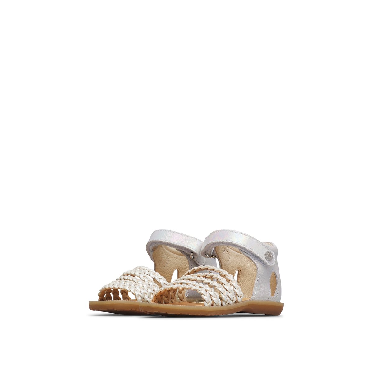 Sandales en cuir iridescent RUBINO blanc-, NATURINO