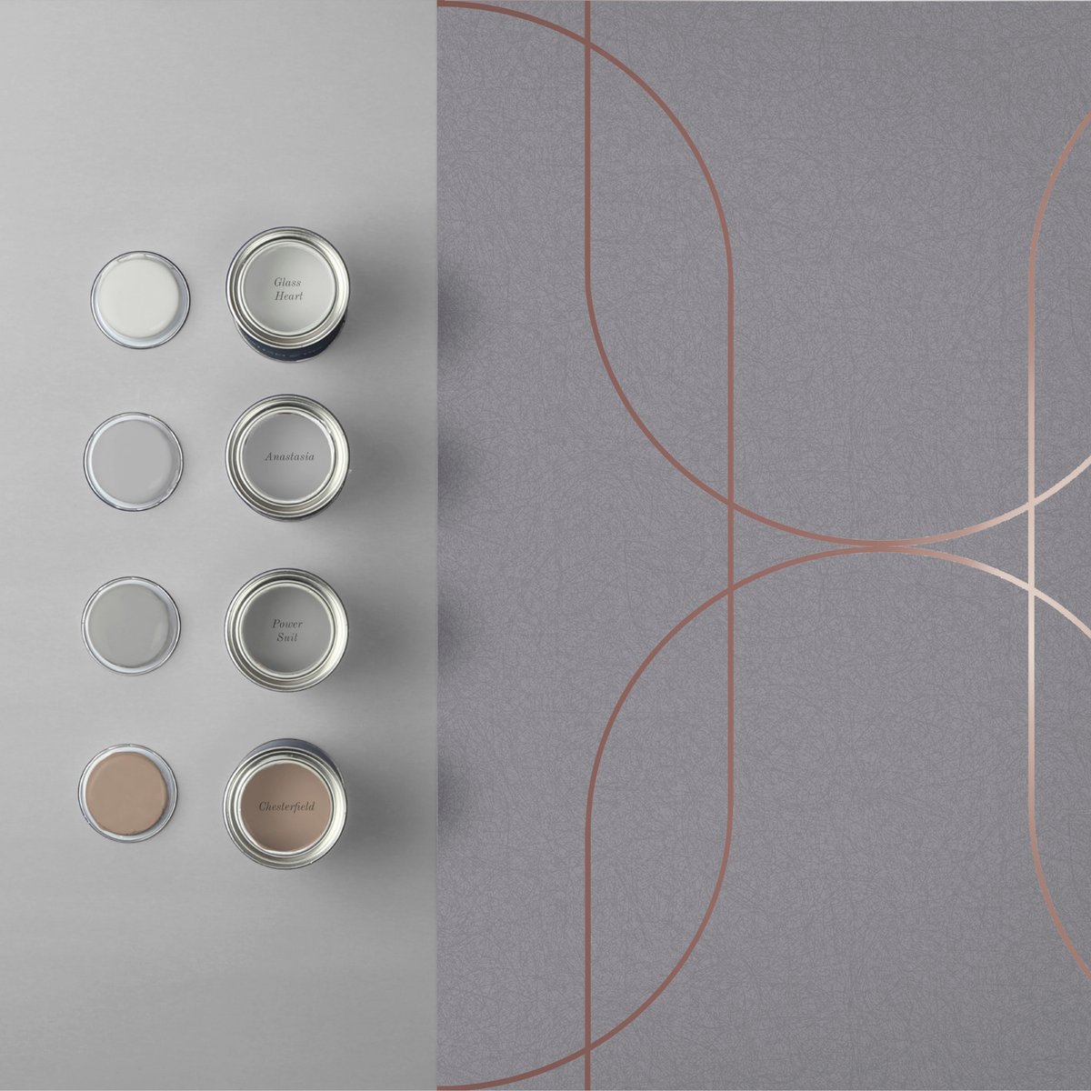 Papier peint Palais Grey & Pink Gold gris, GRAHAM ET BROWN
