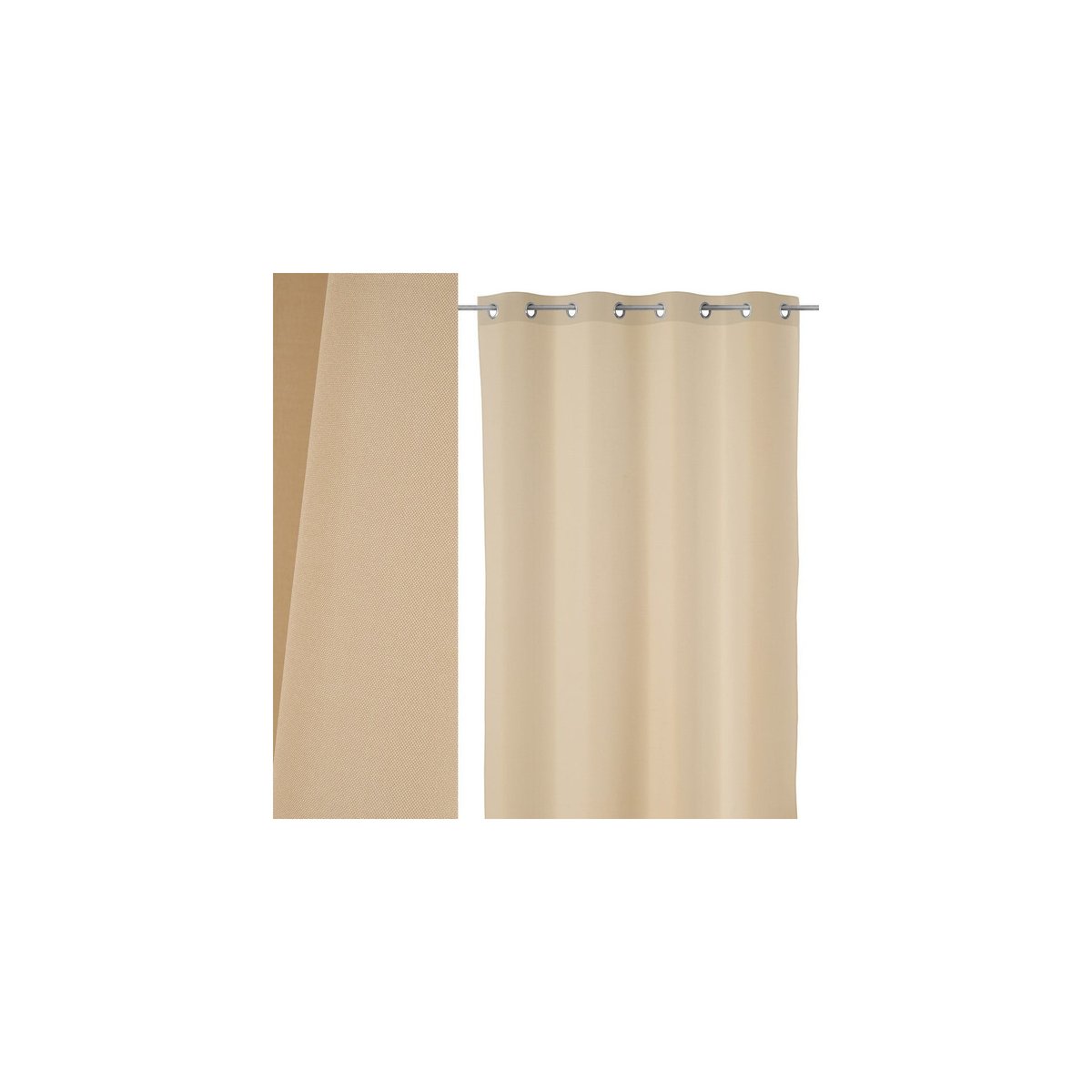 Rideau toile Oxford beige - 140x260cm beige, WADIGA