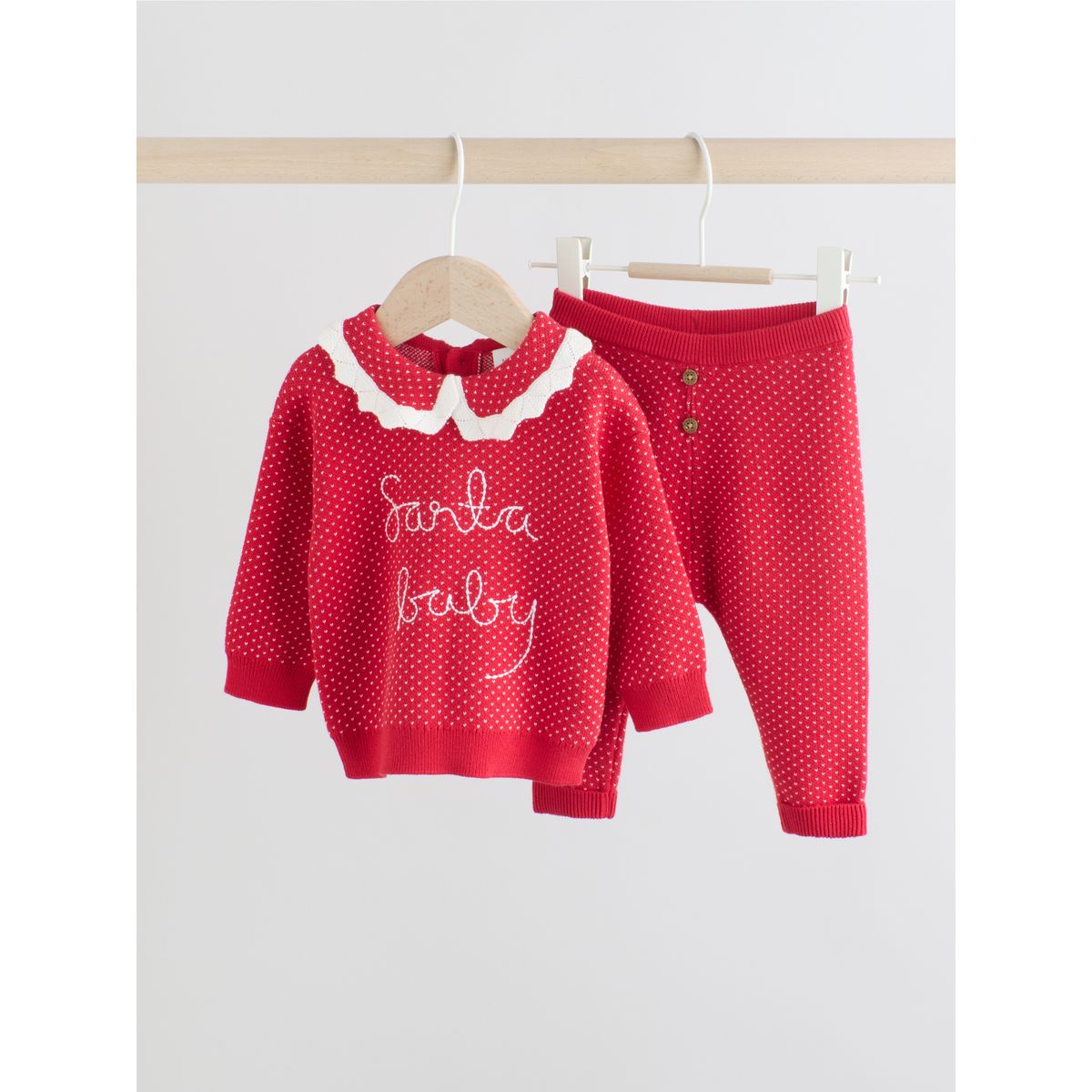 Pull de noël et legging bébé père noël rouge, NEXT