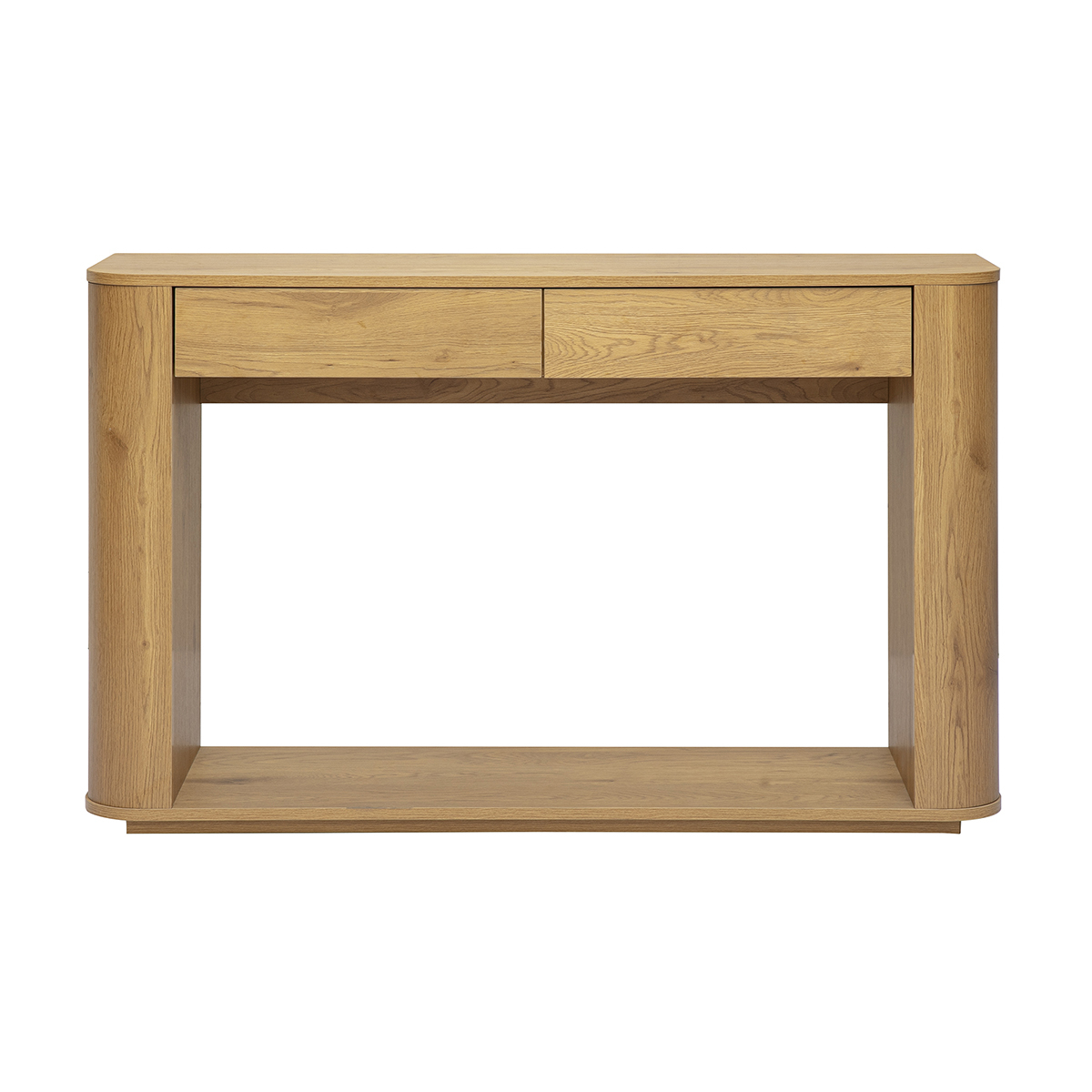 Console finition bois clair chêne 2 tiroirs L120 cm NEGAN chêne clair, MILIBOO
