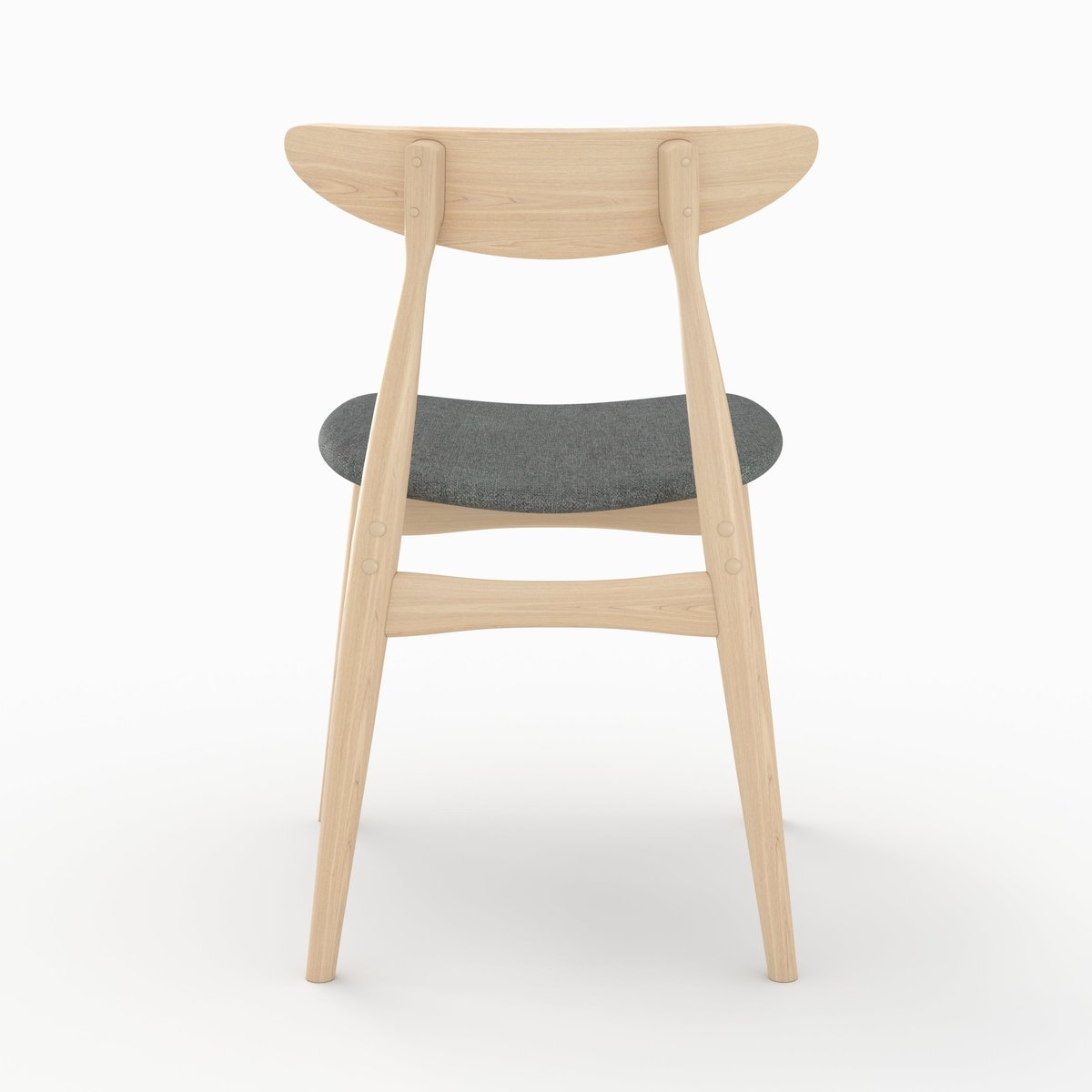 Lot de 2 chaises en tissu d'hévéa - JOSETTE gris, MAISON PAVANE