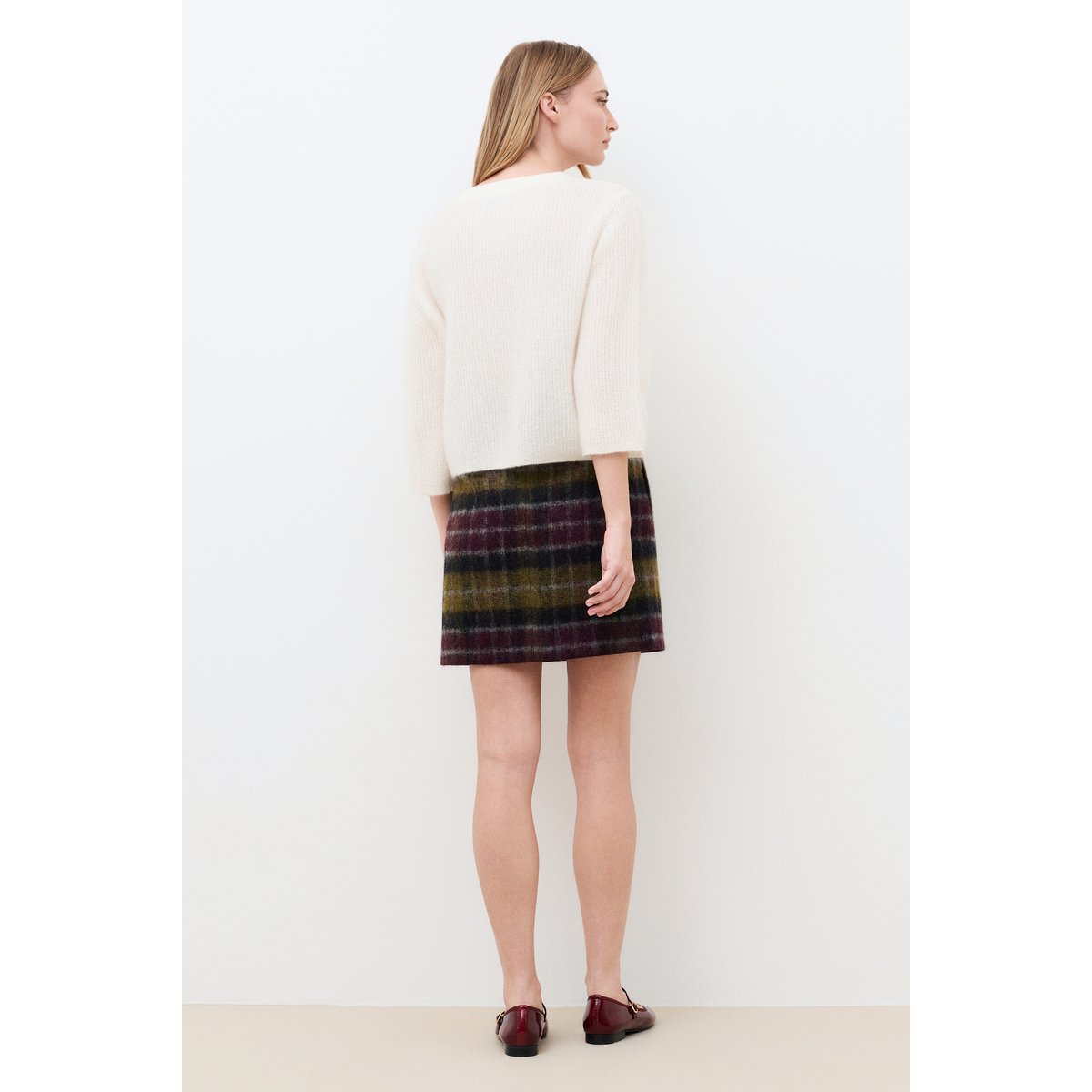 Gilet droit col v MTERRIE ecru, CAROLL