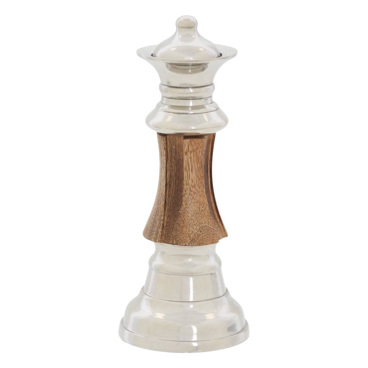 Pièce d'échec déco Johan H.25cm argent modèle b, ATMOSPHERA