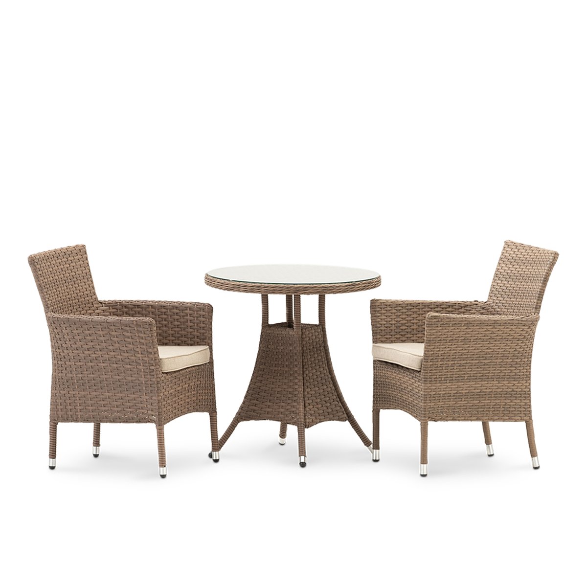 Salon de jardin, 2 chaises, BOLONIA beige foncé, DEFORA HOME