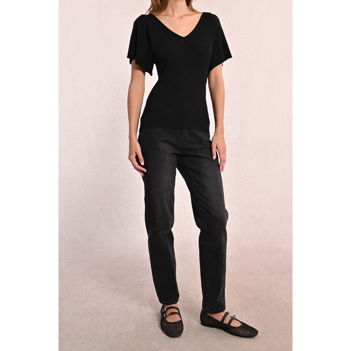 Top en maille dos nu noir, MOLLY BRACKEN