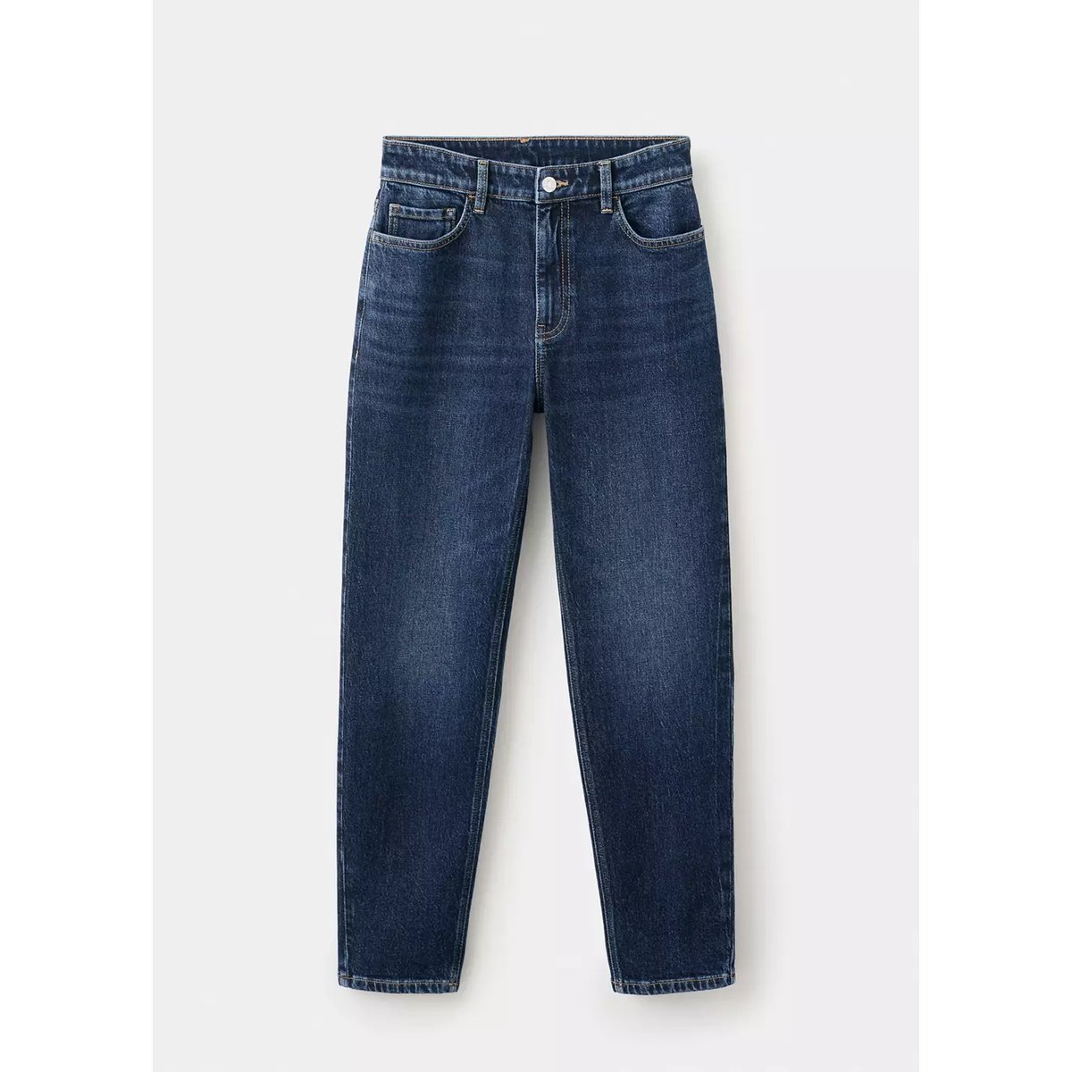 Jean Newmom confort taille haute bleu foncé, MANGO