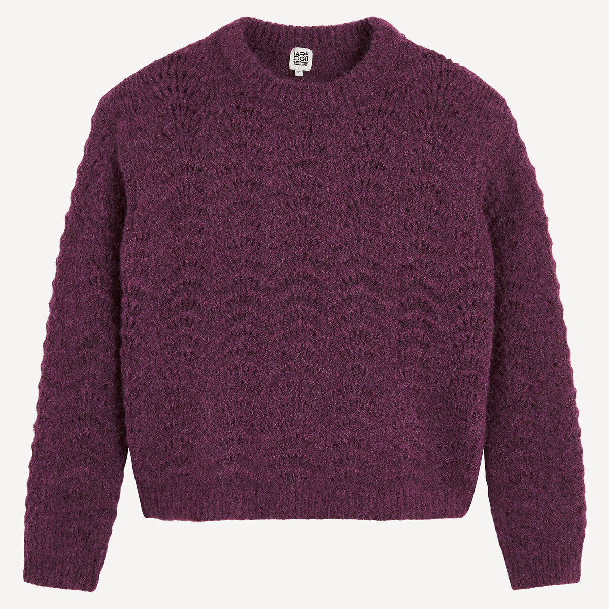 Chunky Knit Detailed Jumper with Crew Neck burgundy, LA REDOUTE COLLECTIONS