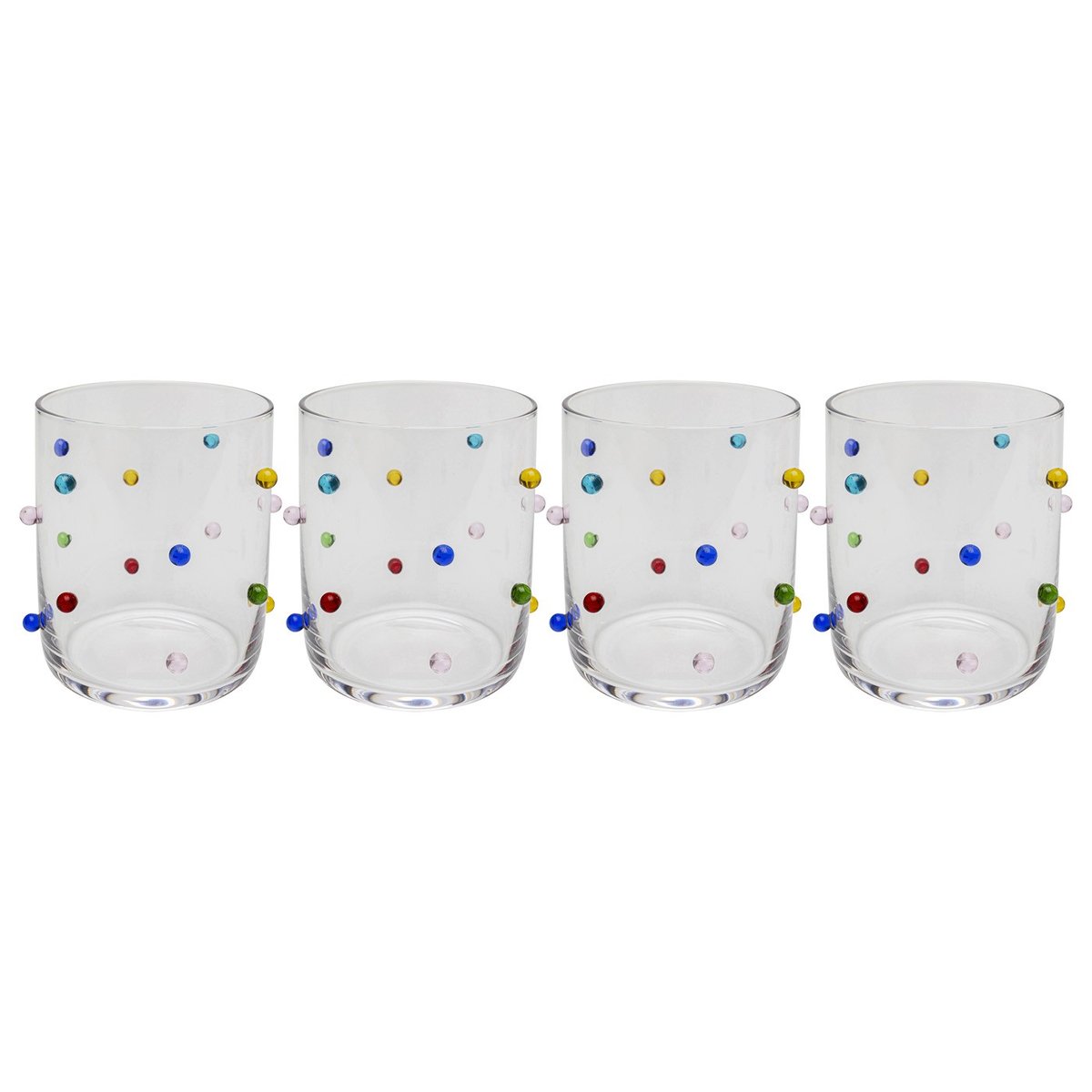 Lot de 4 verres à eau, PARTY DOTS transparent, KARE DESIGN