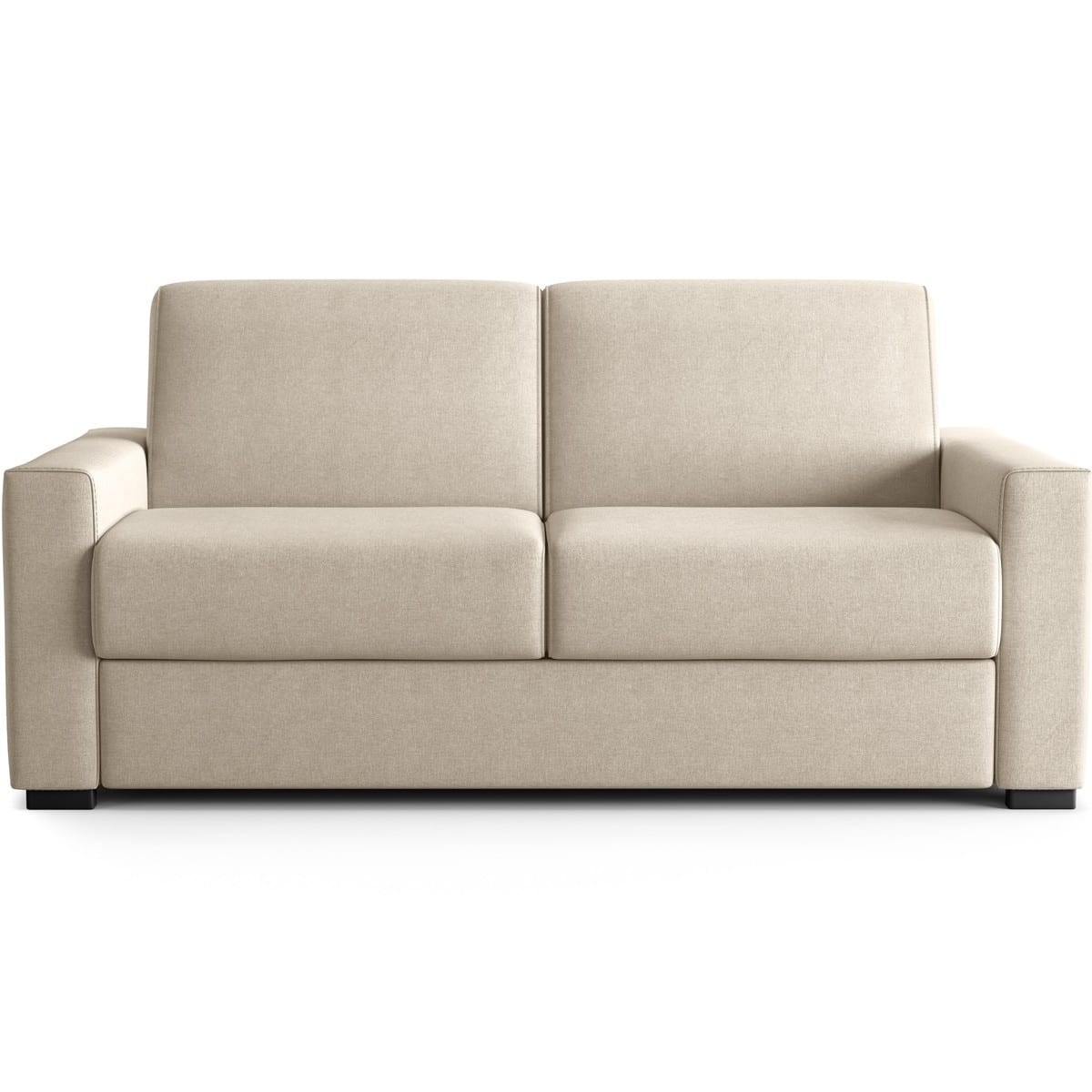 Canapé droit convertible 3 places en tissu chenille - ouverture express - ANZIO beige, HOMIFAB