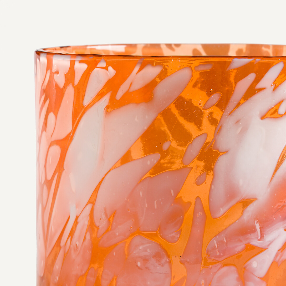 Vase en verre soufflé à la bouche, Berna orange/blanc, AM.PM