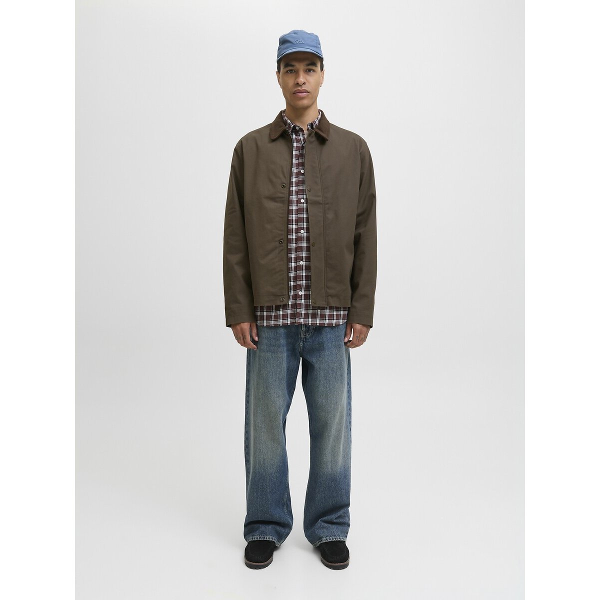 Recht jasje met fluwelen kraag kastanje, JACK & JONES