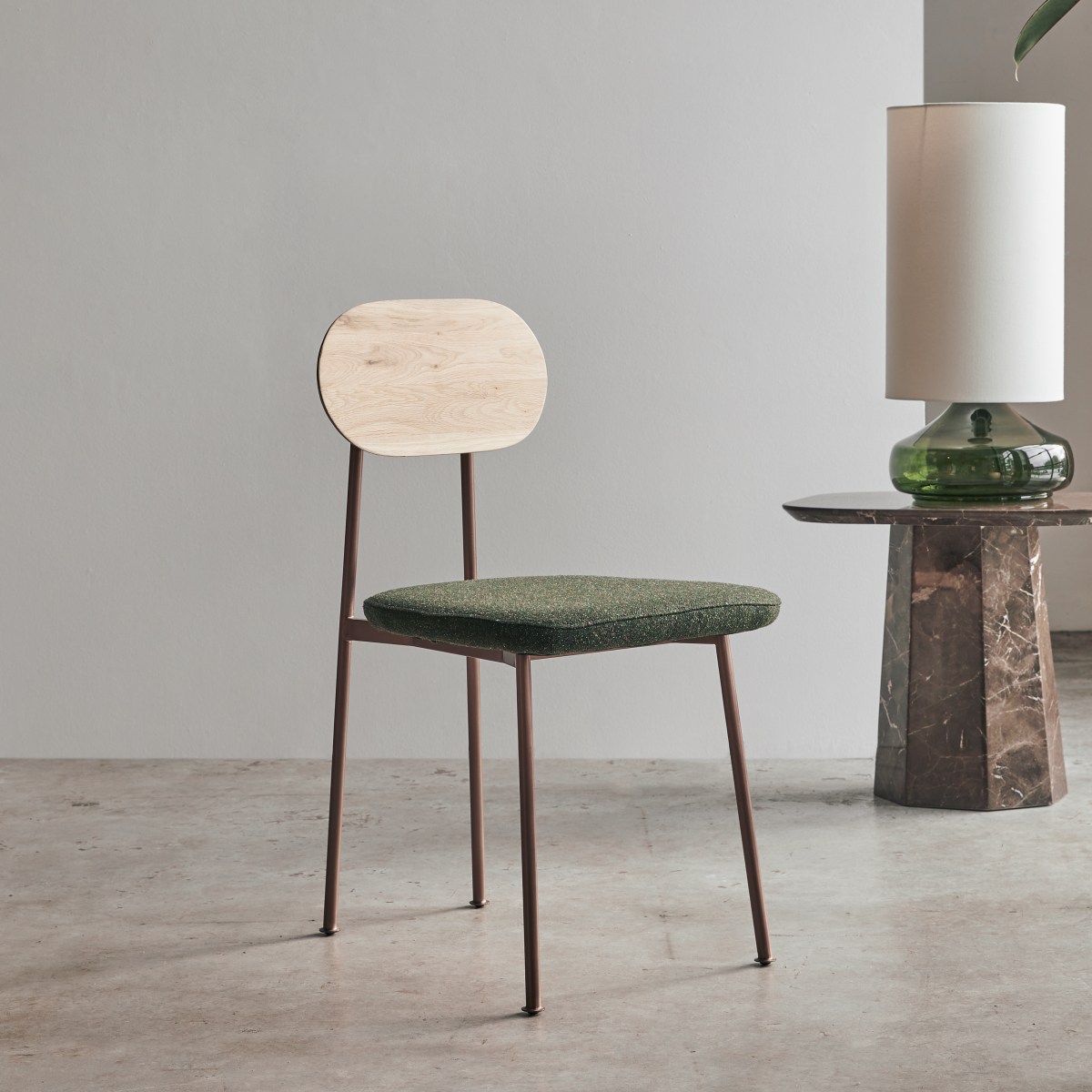 Chaise en Tissu massif, YUTAPI vert, TIKAMOON