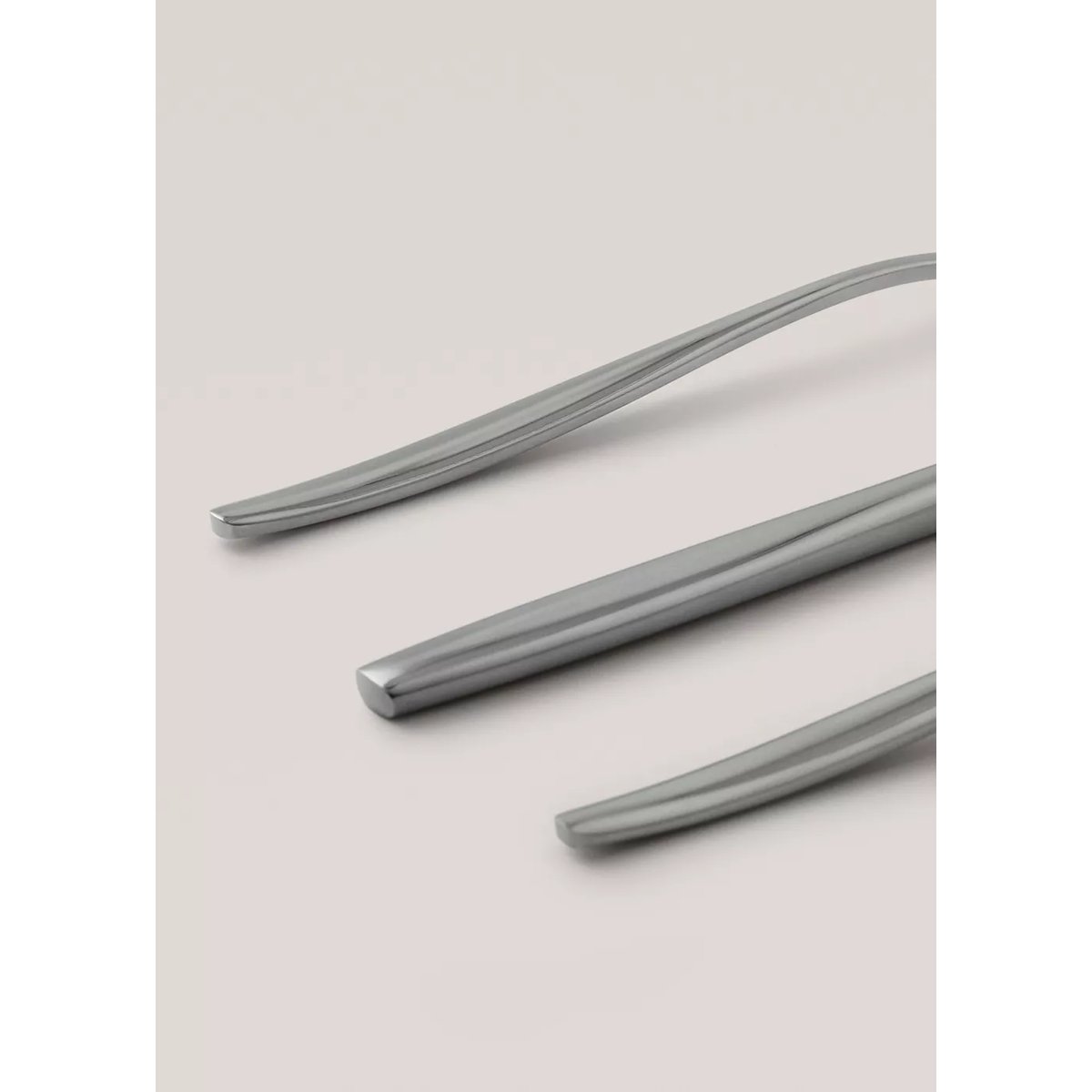 Ensemble de couverts 3 pièces en acier inoxydable à manche fin argent, MANGO HOME